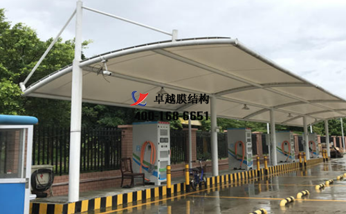 伊川膜結(jié)構充電站樁車棚【伊川電力集團總公司等】工程設計施工案例